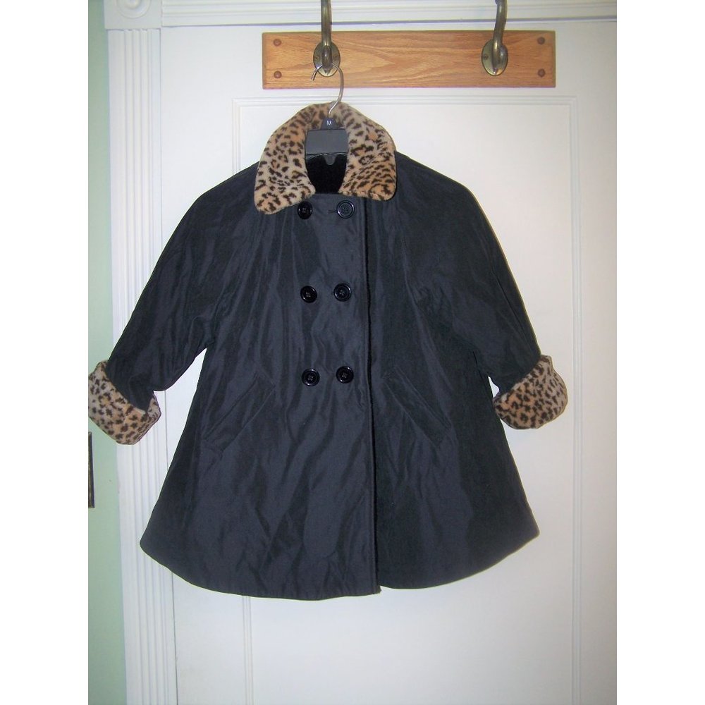 London Fog Child's Coat Reversible Teddy Leopard Woven 5